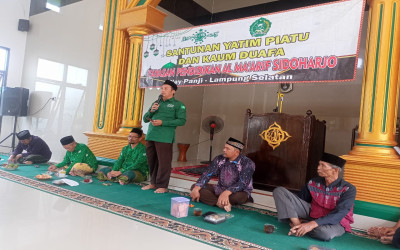 PCNU Lampung Tengah Bersama YP Al-Maarif Sidoharjo Way Panji Gelar Kegiatan Santunan Anak Yatim